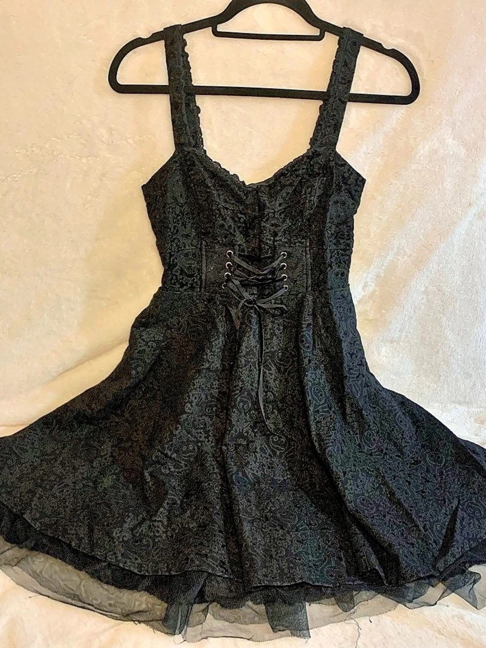 Disney The Nightmare Before Christmas Flocked Velvet Corset Dress